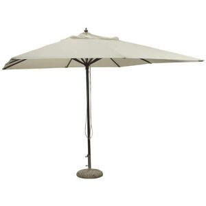 Milani Home Ombrellone Da Giardino 3x4 Palo Centrale In Legno Per Esterno Ristorante Gelate Ecrù 300 x 270 x 400 cm