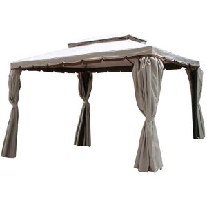 Milani Home Gazebo 3x4 In Alluminio Robusto Con Telo Impermeabile E Zanzariere Laterali Per Nero 300 x 265 x 400 cm