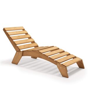 Mobili Fiver Lettino chaise longue in legno, Elena, Pino Ambrato