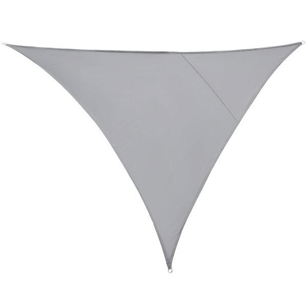 outsunny vela ombreggiante triangolare, tenda da sole per esterno in poliestere anti uv traspirante 4x4x4m grigio