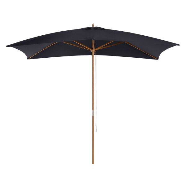 outsunny ombrellone esterna da giardino parasole impermeabile in legno 2x2.95x2.55m nero