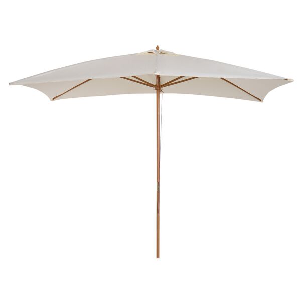 outsunny ombrellone in legno da esterno giardino 2x3m crema