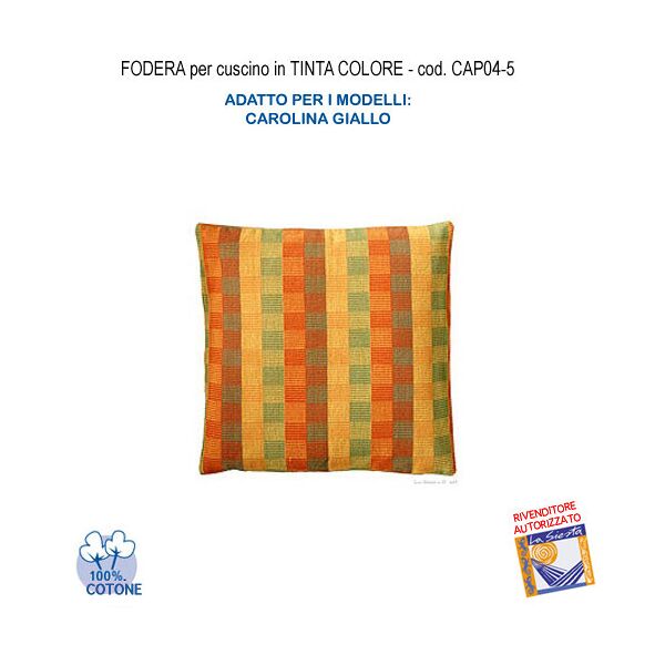 federa in tinta per cuscino colore carolina giallo cap04-5 (fs)