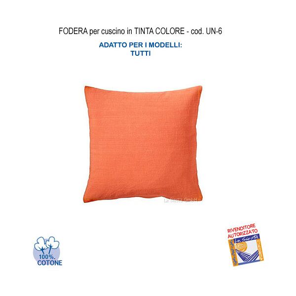 federa in tinta per cuscino colore arancione un-6 (fs)