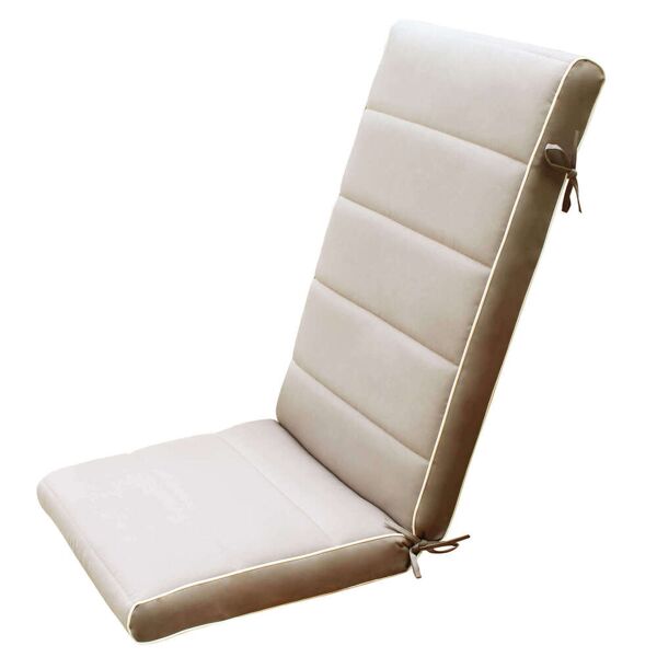 milani home cuscino alto beige con doppia cucitura per sedia o poltrona per esterno idrorep tortora 115 x 8 x 46 cm