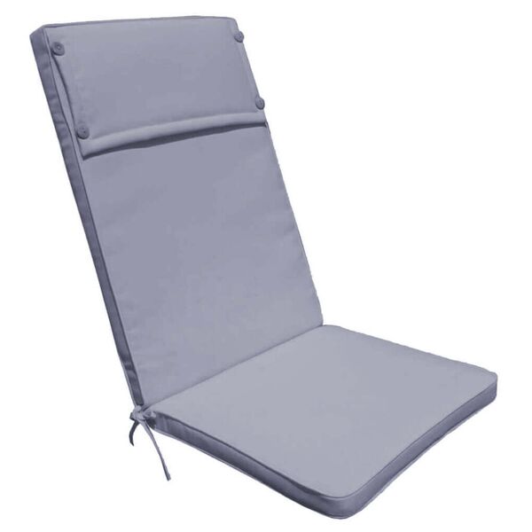 milani home cuscino alto grigio con doppia cucitura per poltrona per esterno idrorepellenti grigio 113 x 4 x 49 cm