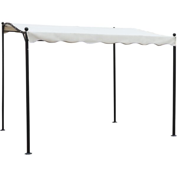 milani home gazebo pergola pergolato 3x2,5 in metallo ferro nero telo beige per esterno e g antracite 300 x 250 x 250 cm