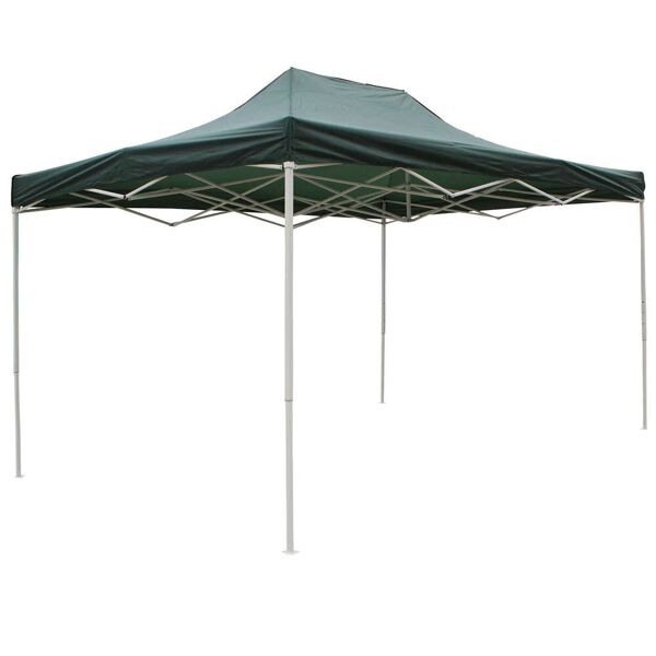 milani home gazebo pieghevole 3x4,5 professionale in metallo telo verde chiudibile per merc verde 290 x 320 x 440 cm