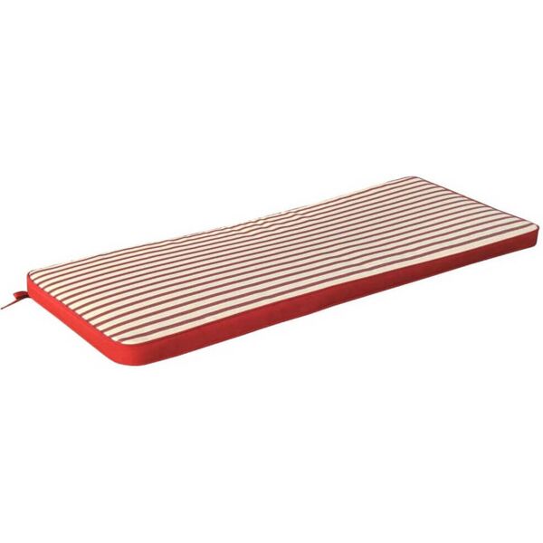 milani home cuscino 110 riga rossa con doppia cucitura per panca o dondolo 2 posti per este rosso 110 x 4 x 45 cm