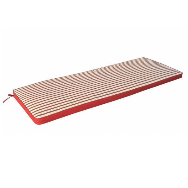 milani home cuscino 170 riga rossa con doppia cucitura per panca o dondolo 3 posti per este rosso 170 x 4 x 45 cm