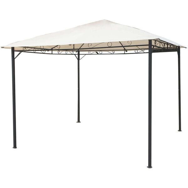 milani home gazebo 3x4 in metallo nero telo beige per esterno giardino, ristorante, gelater antracite 300 x 265 x 400 cm