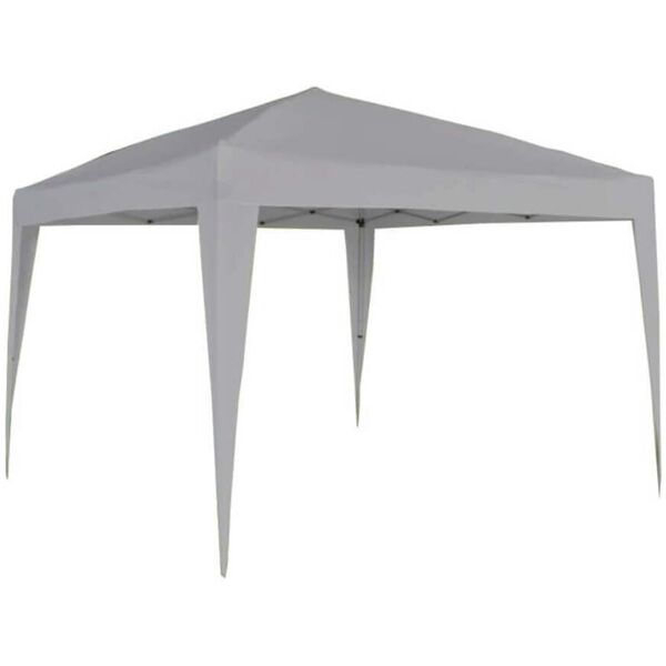 milani home gazebo pieghevole 3x3 in metallo telo beige chiudibile per mercati mercatini fe tortora 300 x 250 x 300 cm