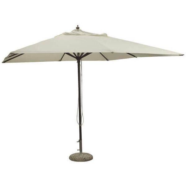 milani home ombrellone da giardino 3x4 palo centrale in legno per esterno ristorante gelate ecrù 300 x 270 x 400 cm