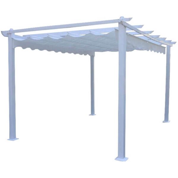 milani home gazebo di design 3x3 in alluminio bianco super robusto telo bianco per esterno bianco 300 x 240 x 300 cm