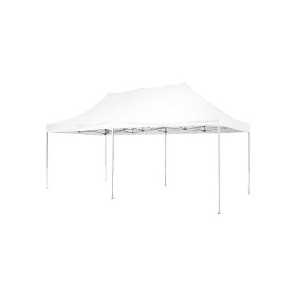 amicasa f005 gazebo giardino pieghevole 6x3 mt richiudibile in ferro gambe telescopiche altezza massima 320 cm colore bianco - f005