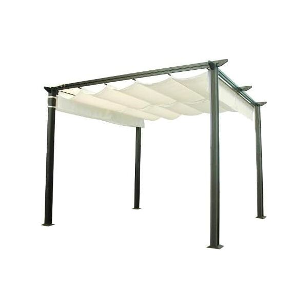 amicasa g197 gazebo 3 x 3 mt in alluminio da esterno pergola da giardino telo colore ecrù - g197