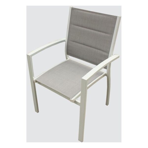 amicasa ls-tc-804 sedia da giardino in alluminio con braccioli impilabile colore bianco - ls-tc-804 karim