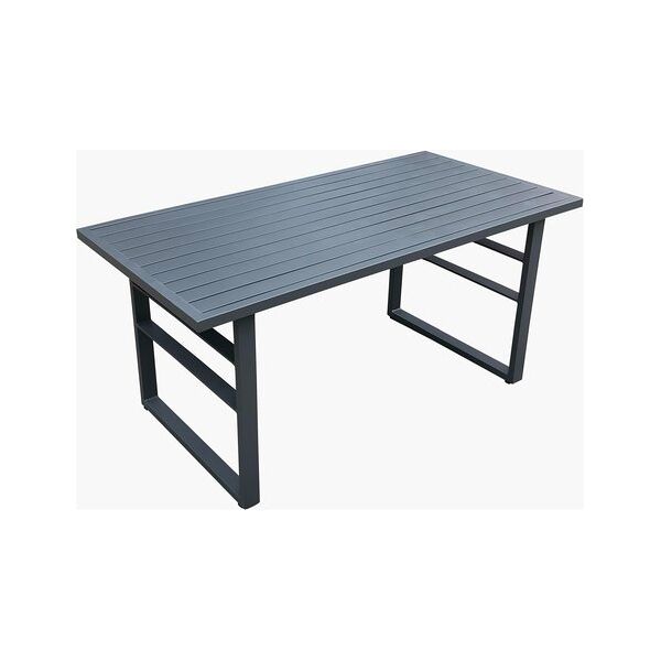 amicasa loren 140x71 tavolo da giardino rettangolare in alluminio 140x71h cm colore grigio - loren
