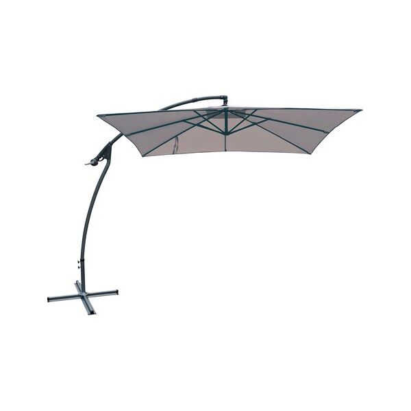 amicasa orient easy ombrellone da giardino decentrato a braccio 2.5x2.5 mt colore grigio - orient easy