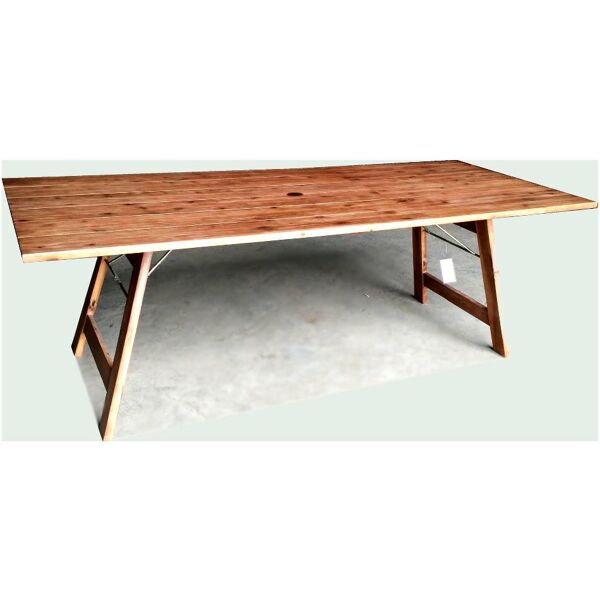 amicasa rimini tavolo da giardino in legno di acacia rettangolare 220x90h cm - rimini