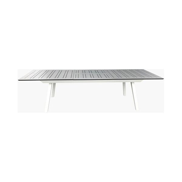 amicasa sarim 216/297x100 tavolo allungabile da giardino rettangolare 216/297x100 cm colore bianco antracite - sarim