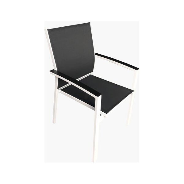 amicasa sarim sedia da giardino in alluminio 56x63x89.5 cm colore grigio scuro bianco - sarim