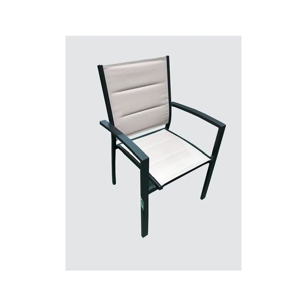 amicasa vania sedia da giardino in alluminio 61x57x87 cm colore antracite - vania
