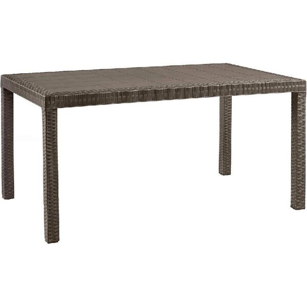 bica houston tavolo da giardino rettangolare in polyrattan 150x90x74h cm colore marrone - lima