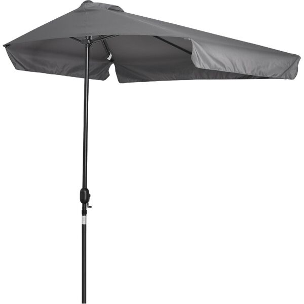 dechome 008v01cg84d ombrellone da giardino 2.3x1.3 mt in metallo telo in poliestere colore grigio - 008v01cg84d