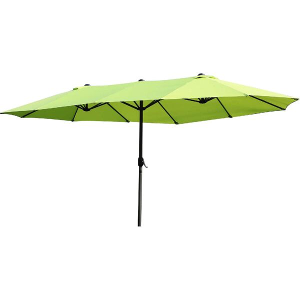 vivagarden 031v01gn ombrellone da giardino 4.6x2.7 mt in acciaio telo in poliestere con apertura a manovella colore verde chiaro