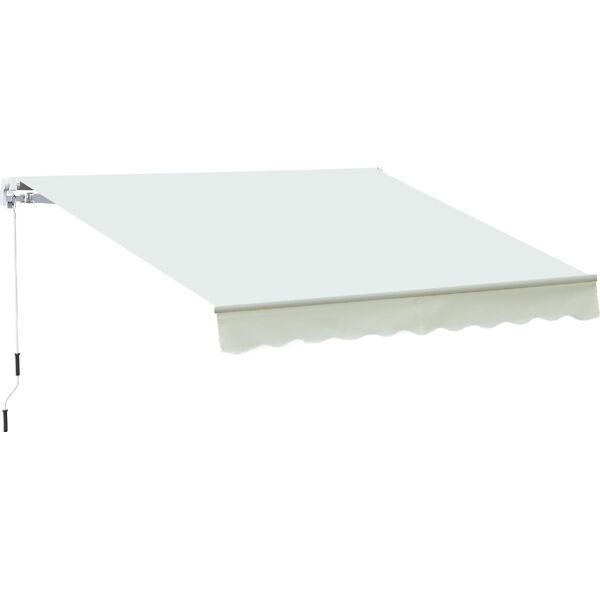 vivagarden 150wt840 tenda da sole da esterno a bracci avvolgibile 300x250 cm per porta colore bianco - 150wt840