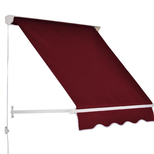 dechome 1521 tenda da sole da esterno a bracci avvolgibile 180×70 cm colore rosso - 1521