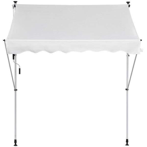 vivagarden 182wt840 tenda da sole da esterno a bracci avvolgibile 200x150 cm per porta colore bianco - 182wt840