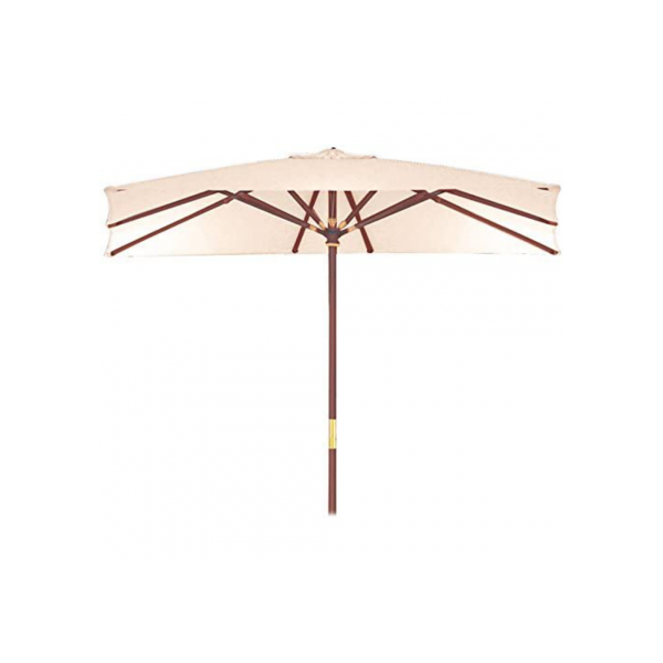 dechome mt32 ombrellone da giardino rettangolare 2x3 mt in legno colore beige sun top