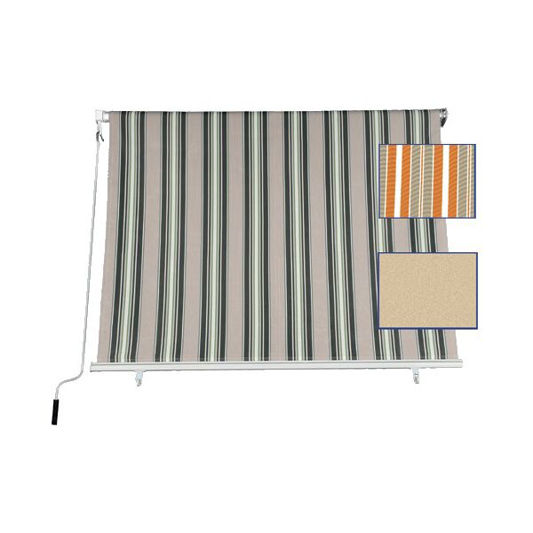 dechome tds300gi tenda da sole da esterno a caduta avvolgibile 300x250cm colore a righe giallo/beige - tds300gi