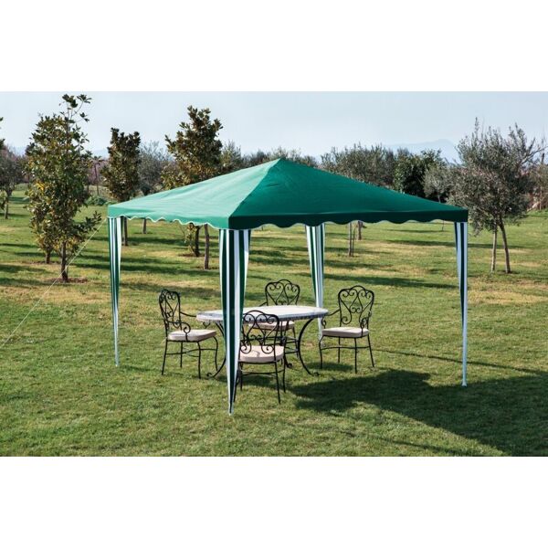 giardini del re gazebo 3x3 verde gazebo giardino 3x3 mt in acciaio con copertura top in poliestere 160 g/mq colore verde