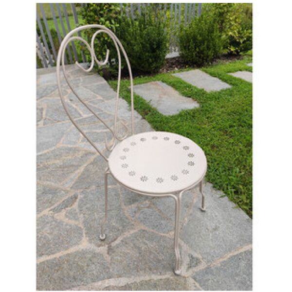 giardini del re 19697 sedie da giardino set 4 pezzi in acciaio 48x89h cm colore crema opaco - 19697