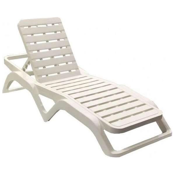 ipae progarden ps230 lettino prendisole da giardino pieghevole in plastica cm 71,4x187x44,5 colore bianco - ps230 scirocco