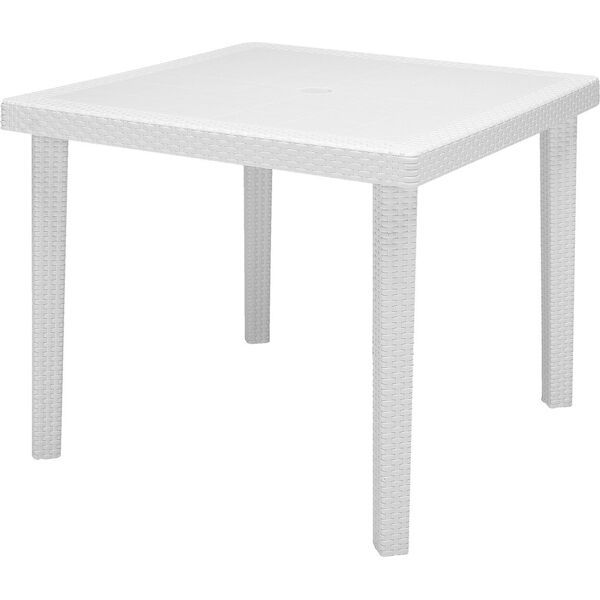 keter quartet tavolo da giardino quadrato 95x95 cm in resina colore bianco - quartet