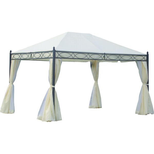 lifeingarden ju-023 gazebo giardino 3x3,6 mt in metallo copertura top in poliestere colore ecrù - ju-023 oregon