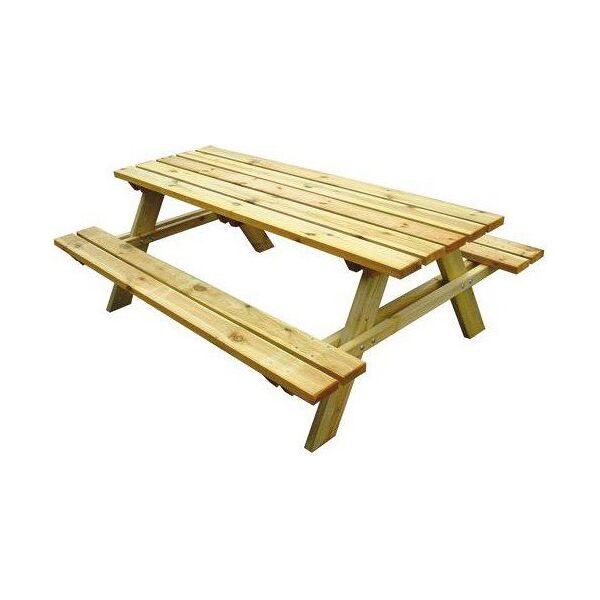 nbrand 51 set birreria tavolo + 2 panche in legno di pino da esterno 180x150x70 cm - familypn
