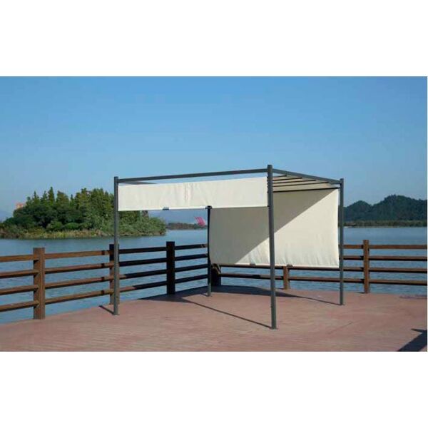 nbrand yf-3850p pergola gazebo 3x3 mt in acciaio / top copertura in poliestere 180 g/mq - yf-3850p itaca