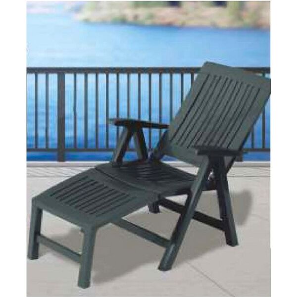 pas lu-re-an sdraio da giardino pieghevole sedia sdraio mare in plastica 60x103x105h cm braccioli e poggiapiedi antracite - lucrezia relax