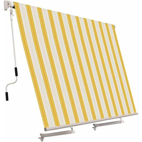 san giorgio 3902 tenda da sole da esterno a bracci avvolgibile cm 300x250 per porta colore a righe giallo/bianco - 3902