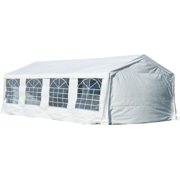 vivagarden 10803 gazebo giardino in acciaio tendone per feste matromonio impermeabile 8x4x2.8 mt colore bianco - 10803