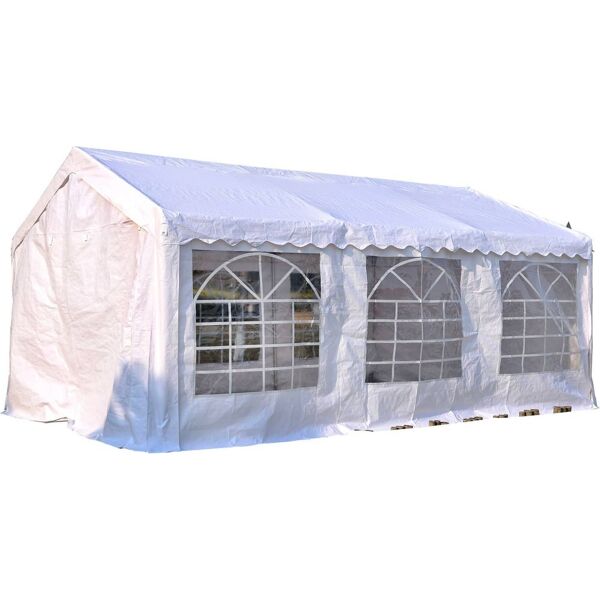 vivagarden 10805 gazebo giardino in acciaio tendone per feste matrimonio 6x4x2.8 mt colore bianco - 10805