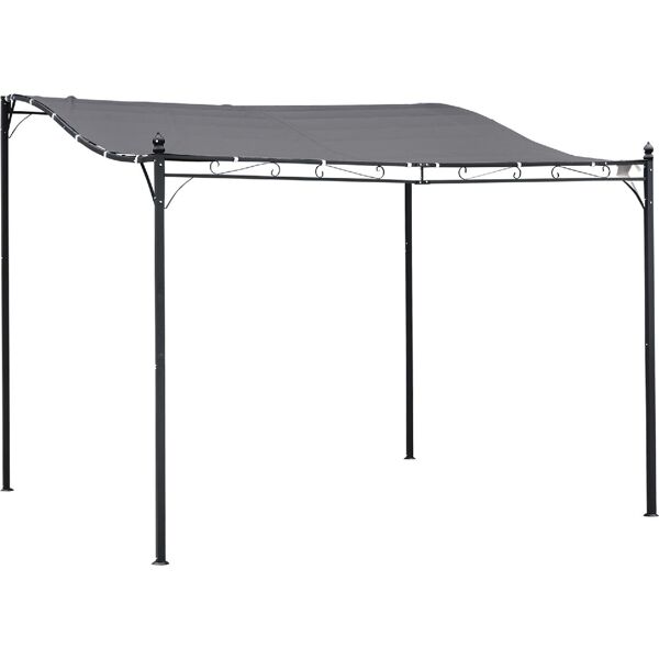 vivagarden 038g1 gazebo pergola 3x3m da esterno giardino o terrazzo con tenda grigia - 038g1