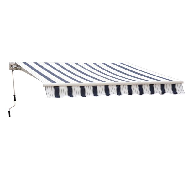 vivagarden 100110005bg tenda da sole da esterno a bracci avvolgibile 250x200 cm per porta colore a righe blu/bianco - 100110005bg