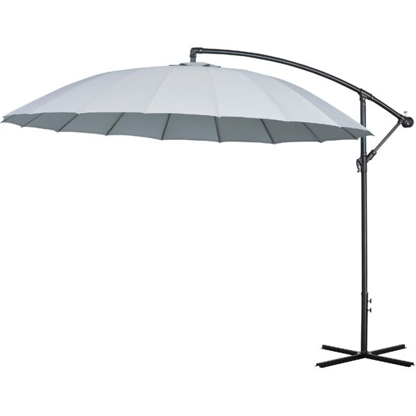 vivagarden 118g ombrellone da giardino 3x3 mt decentrato a braccio colore grigio - 118g