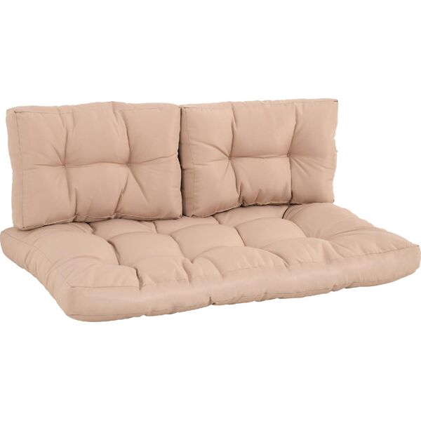vivagarden 521v01bg84b cuscineria per pallet set 3 cuscini per seduta e schienale di divani panca con bancali poliestere beige - 521v01bg84b